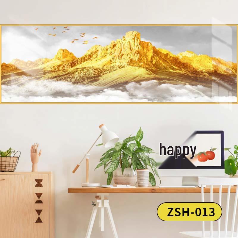 Golden Mountain Self-Adhesive Wall Art: Ideal for Bedrooms, Living Rooms, Hotels, and Guesthouses