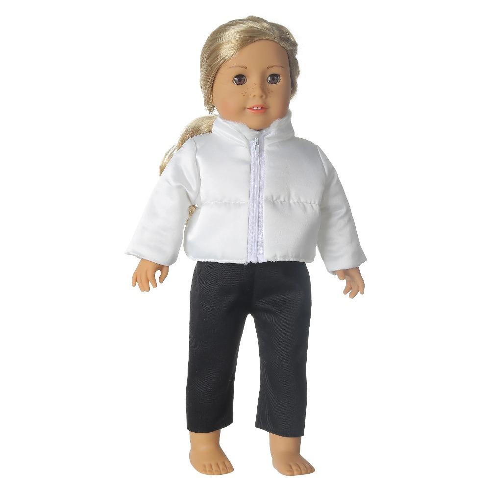Down Jacket For 18 Inches American Doll Cute Fur Collar Hoodie Doll Clothes Suit Fit 43cm New Baby OG Girl Dolls Best Gift Shoes
