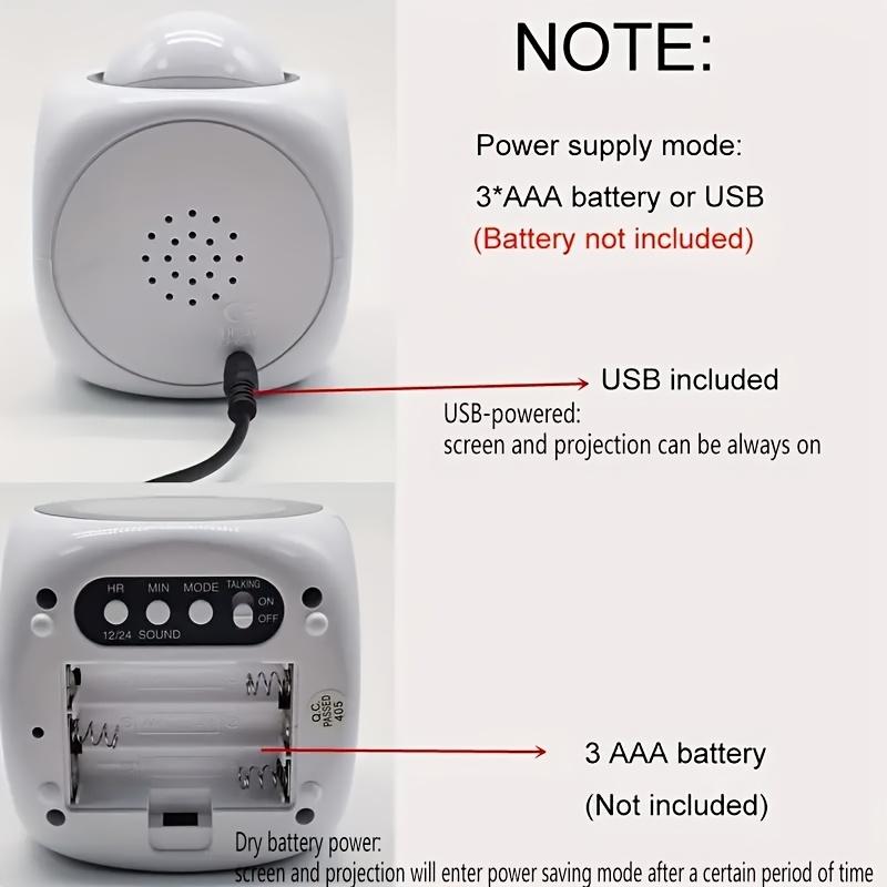 Portable LCD digital projection alarm clock, LCD screen display, living room bedroom projection alarm clock, home decoration