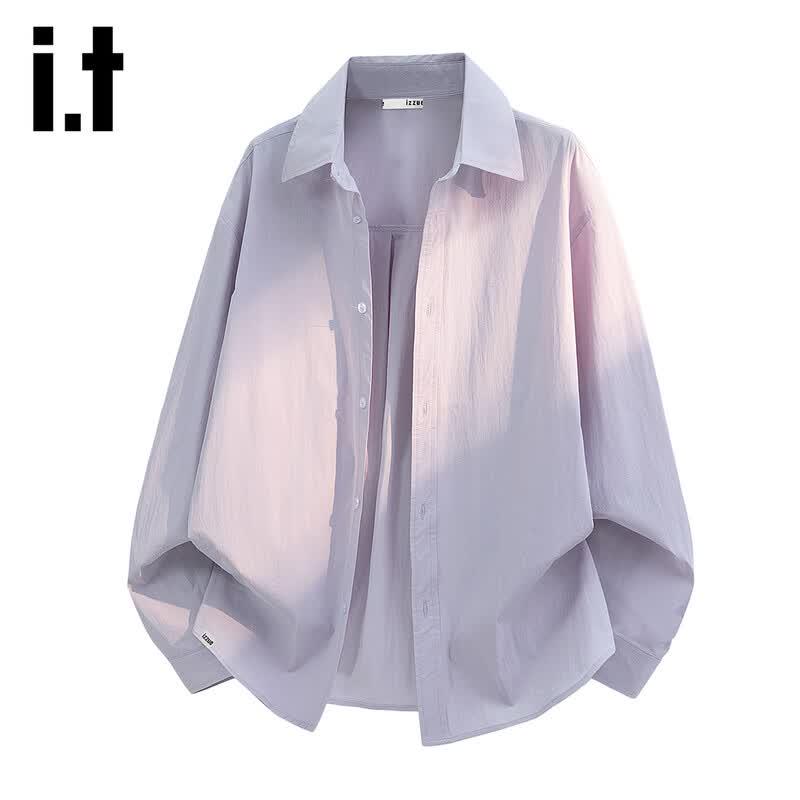 Izzueit Men's Ice Silk Cooling Casual Shirt