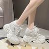 Dad Shoes Platform High-top Shoes Women's Ins Tide 2025 Autumn New Inner Height Increase White Shoes Women's Versatile Casual Shoes