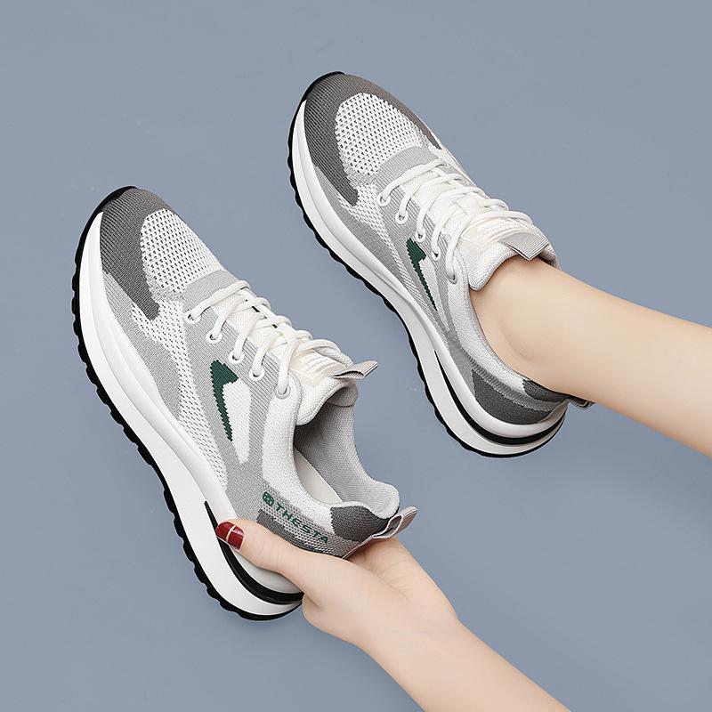 Sports Shoes, Mesh Breathable Sneakers, Women's Versatile, Casual, Lightweight, Soft-soled, Running, Daddy, Shoes, New Style