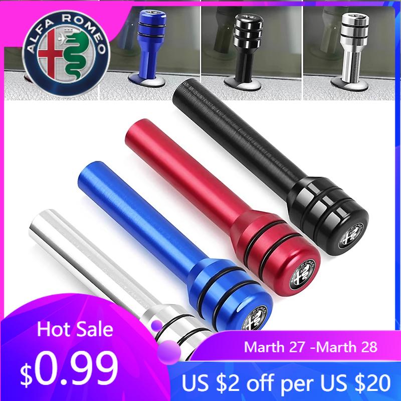 For Alfa Romeo 2/4Pcs Car Door Lock Pin Door Lock Rod Car Knob Pull Security Insurance For Alfa Romeo serpent Giulia 159 156 MIT