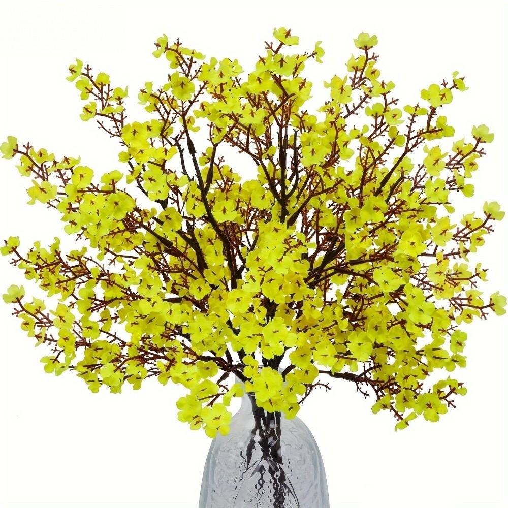 2pcs Silk Artificial Wintersweet Flower 5 Forks Long Branch Flower Branch Halloween Decor