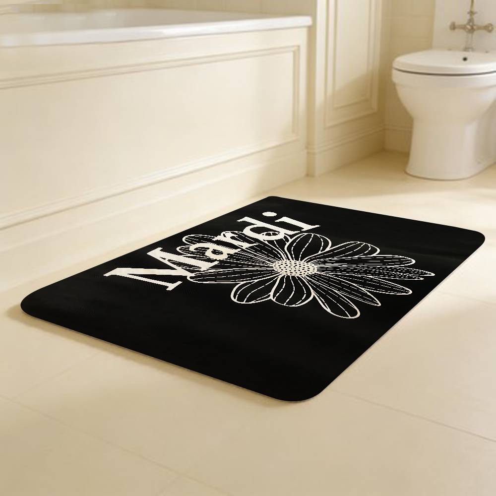 Designer Trendy Brands M-Mardi Fashion Logo Floor Mat Cheaper Anti-slip Modern Living Room Balcony Printed Bedside Mats