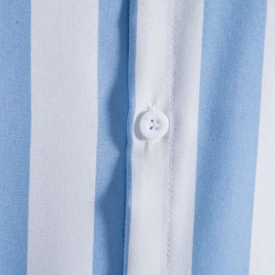 Pánská košile s pruhy na léto Hawaii s knoflíčky na dotek Plážové oblečení