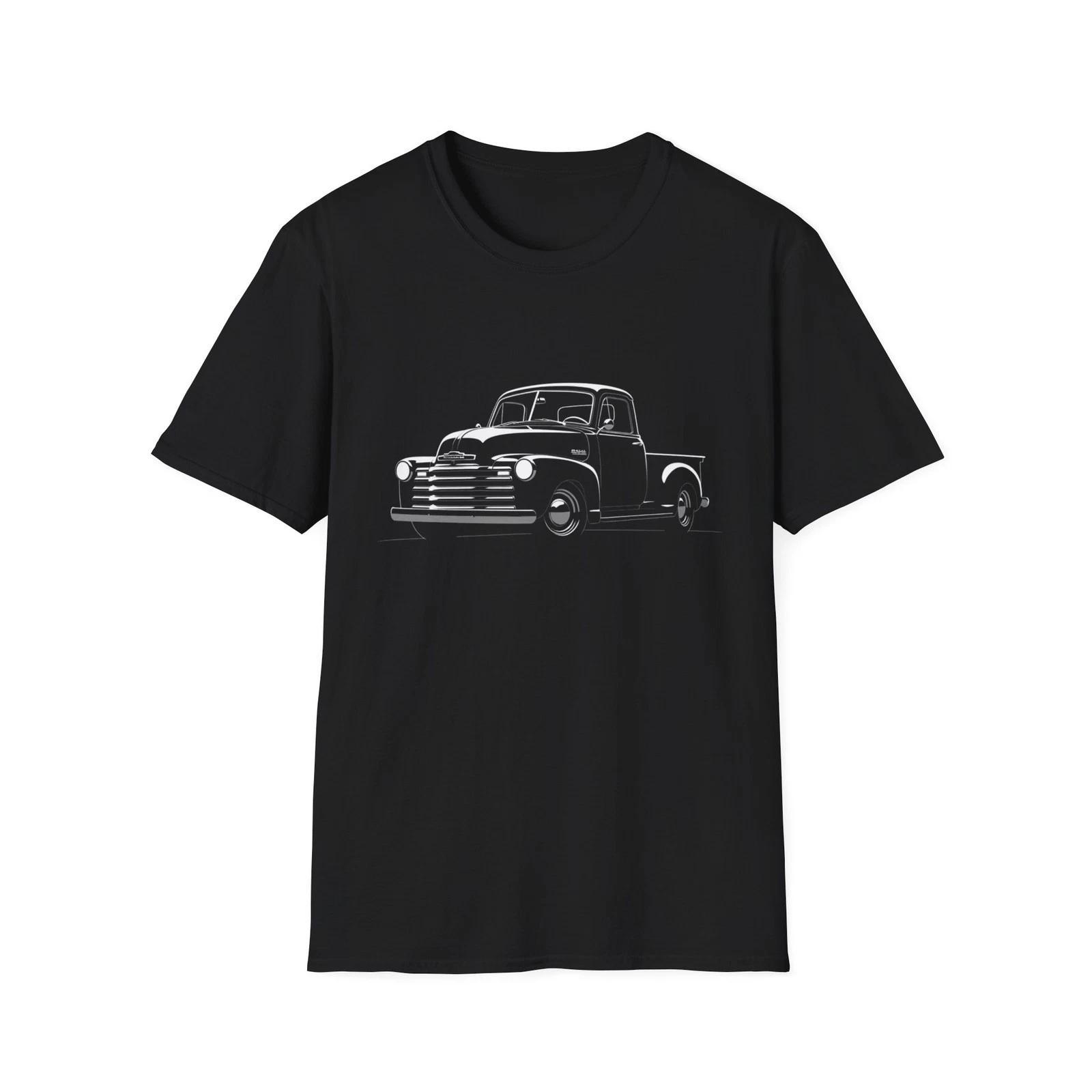 1953 Chevy 3100 Pickup Truck T-Shirt Classic Hot Rod Outline Graphic Tee XL