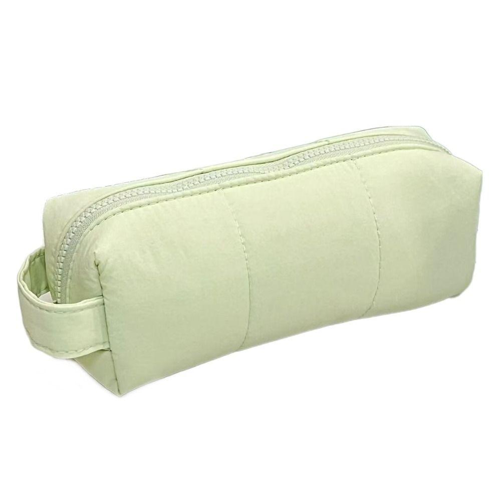 Soft Touch Pencil Case Solid Color Stationery Pouch Portable Pen Bag Students