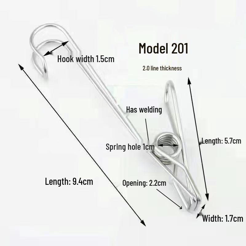 Stainless Steel Sock and Clothes Peg Clips – Windproof Hanger Accessory