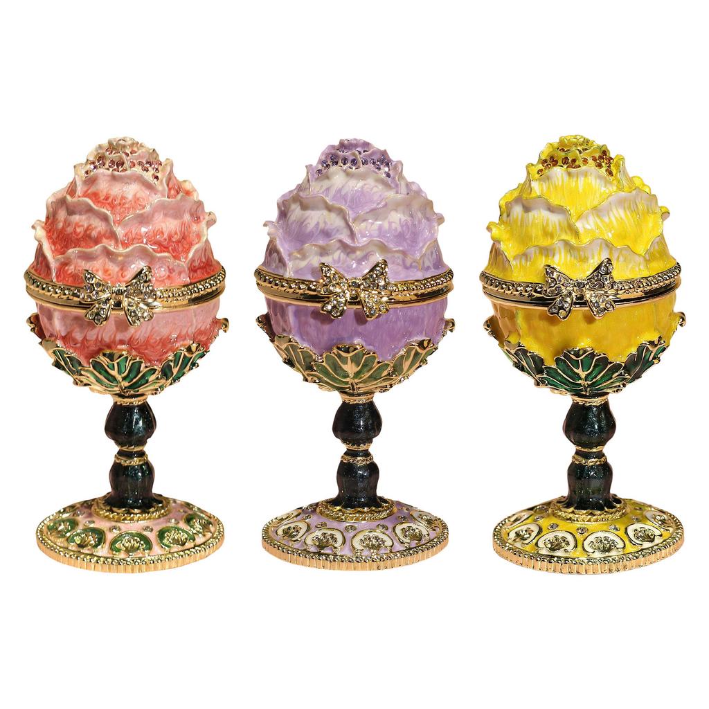 Decorative Alloy Easter Eggs Container With Sturdy Construction Ideal For Jewelry Display And Home Decoration
