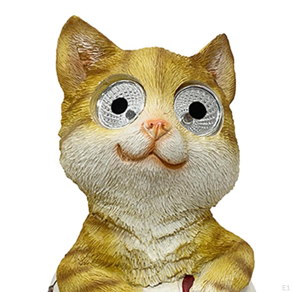 Katzenfigur, Solar-Gartenstatue, wasserdichte Hofdekoration, Tierskulptur für Hinterhof, Veranda,