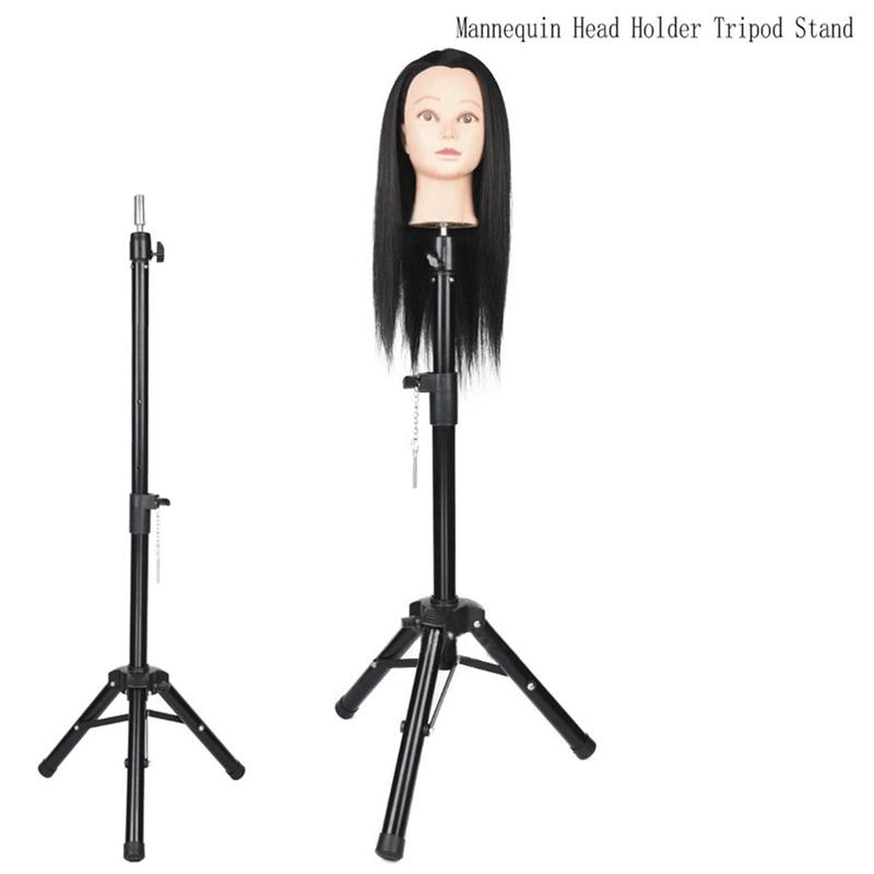 A20F-50Inch Mannequin Head Holder Tripod Stand Hairdressers Salon Training Head Adjustable Wig Stand Tripod For Wig Making