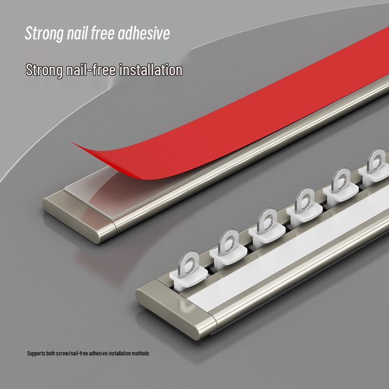 Inward Opening Bay Window Curtain Track - No-Drill, Shaped, Sliding with Hooks