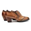 Johnature Echtes Leder Damen Pumps Handbemalt Vintage Karree Niete Schnürung Dicker Absatz High Heels Schuhe