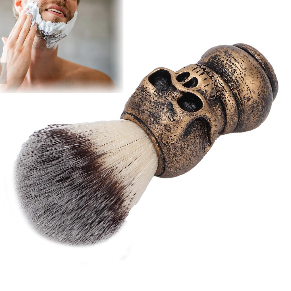 Men s Shaving Brush with Skeleton Shape Handle Facial Beard Cleaning Grooming Shave Tool