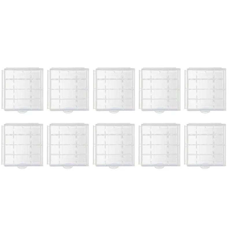 

10pcs 4 Slots AA AAA Plastic Battery Holder Storage Box Battery Case Cover for AA AAA Rechargeable Battery Container Organizer