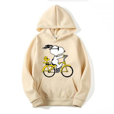 Snoopy & Woodstock Cyklar Barnhuvtröjor Harajuku Mode Stilfull Streetwear Flickors Toppar Ytterkläder Blus Huvtröjor Sweatshirts
