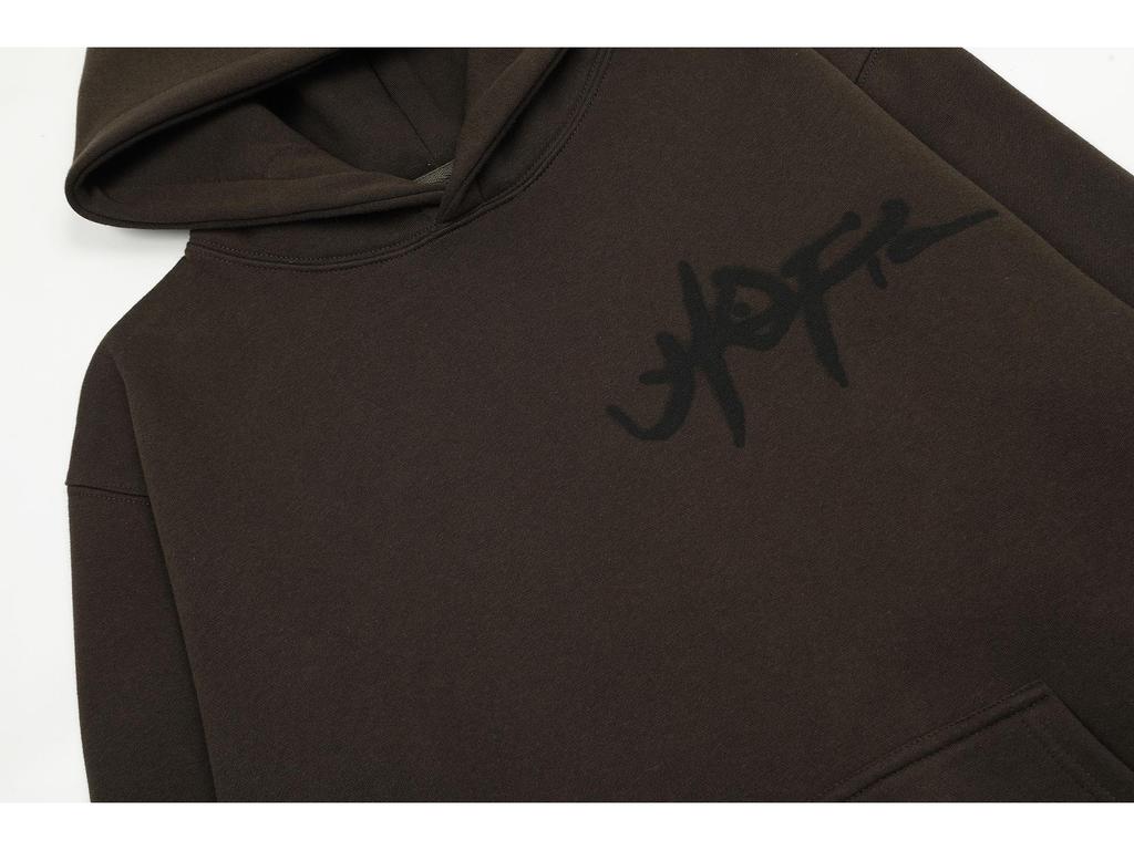 Amerikanischer Kapuzenpullover mit Graffiti-Print, Herbst/Winter 2023 – Trendiger, locker sitzender Samt-Hoodie