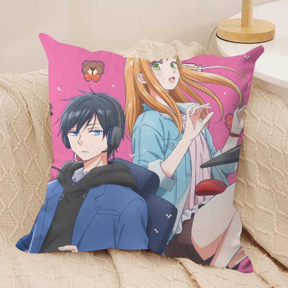 My Love Story with YamadaCushion Cover Soft Plush Fabric DoubleSided Printed Sofa Cushion Cover for All Seasons Home Decor Gift