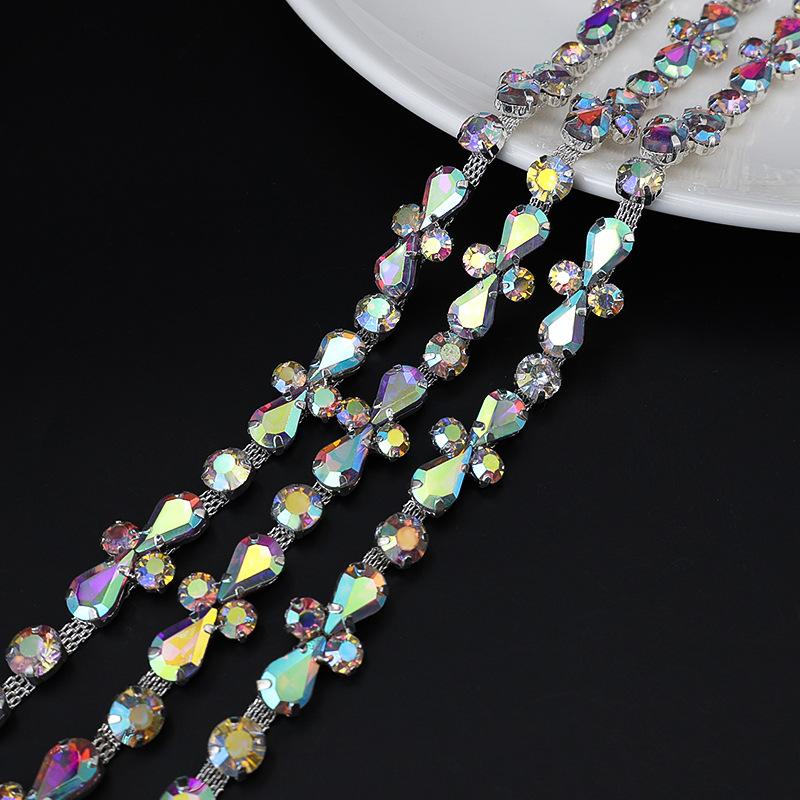 10Yards Rhinestone Chain Diamond Trim Fringe Crystal Bling Accessories DIY Craft Wedding Party Decoration Gift Rhinestone Ribbon