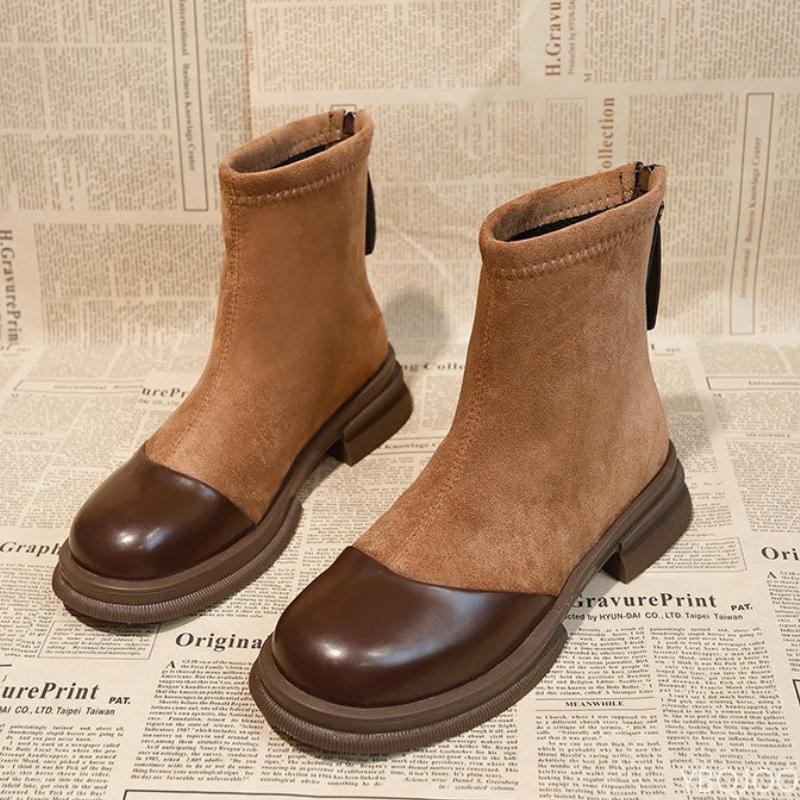 Elegant Minimalist Women's Autumn Winter New Short Boots Fashionable Versatile Women's Shoes Casual Comfortable Mid Heeled Shoes