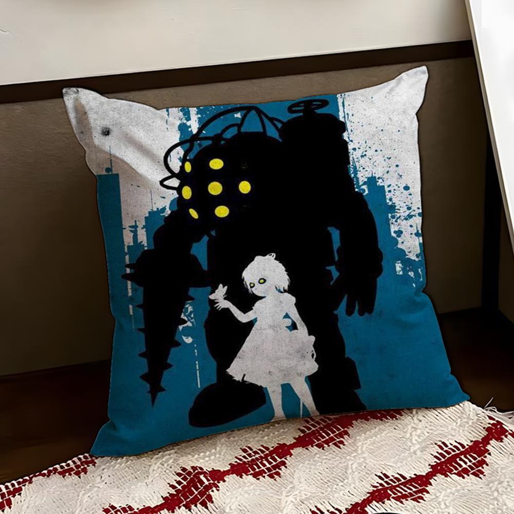 Fanart BBioShock RaptureS Cushion Cover Reversible Soft Durable Pillow Cover Home Car MultiScene Use for Daily Comfort