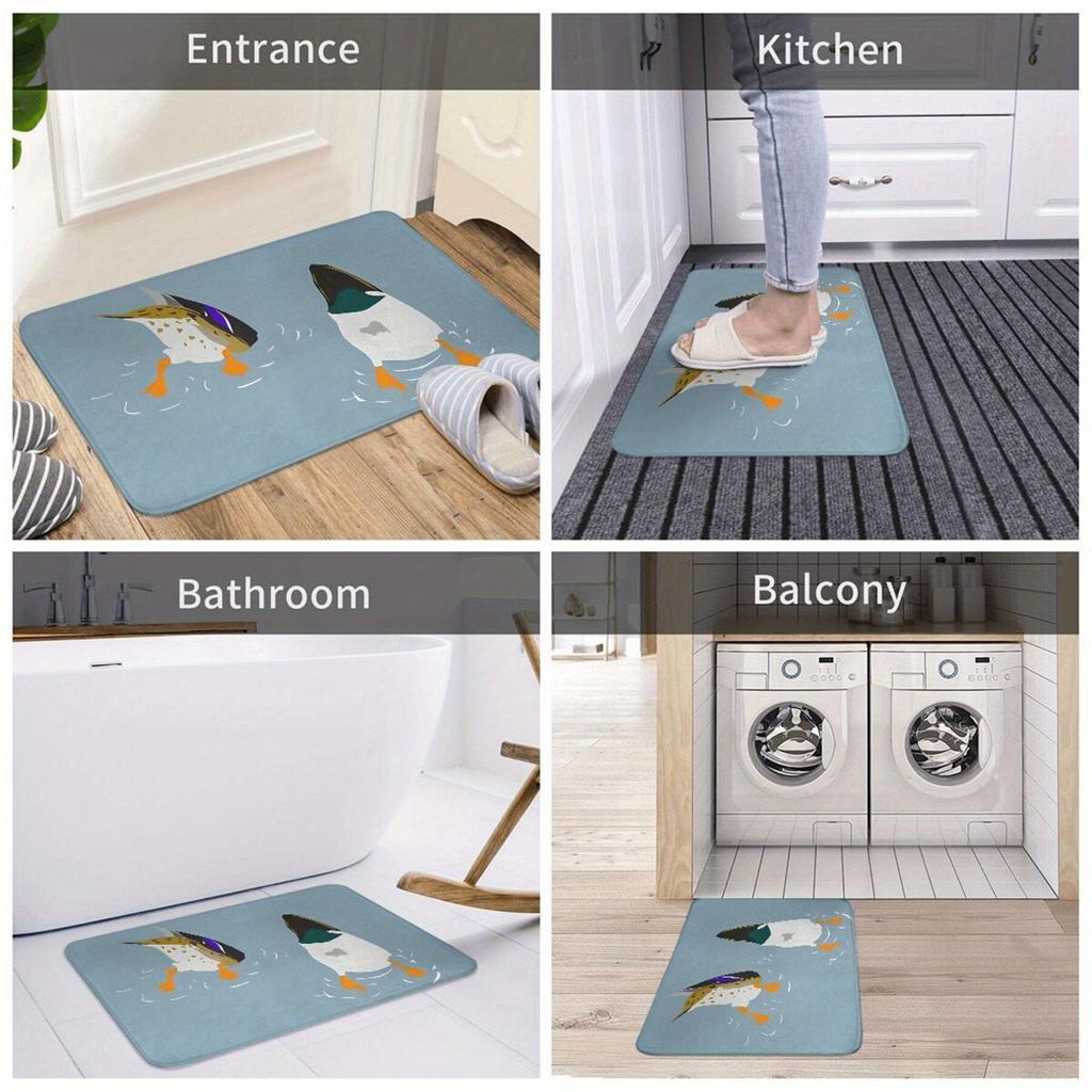 1PC Duck Pattern Kitchen Rug Non-Slip Door Mats Pop design Bathroom Rug Bath Mat Carpet for Home Sink Laundry Decor