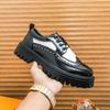 Korean Fashionable Brand Bright Surface Leather Shoe Thick Sole Non Slip Artist Actor Height Increase Men Advanced Oxford Shoes