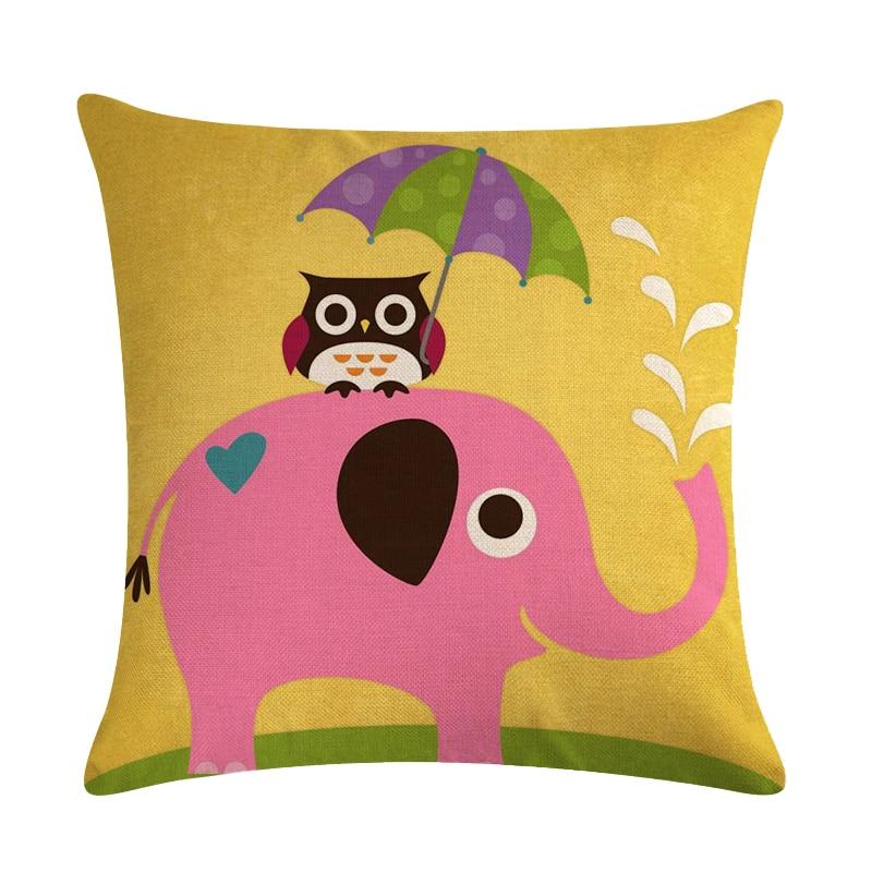 18'' Owl Pattern Cotton Linen Pillow Case Cushion Cover Sofa Home Decor 18'' Owl Pattern Cotton Linen Pillow Case Cushion Cover Sofa Home Decor