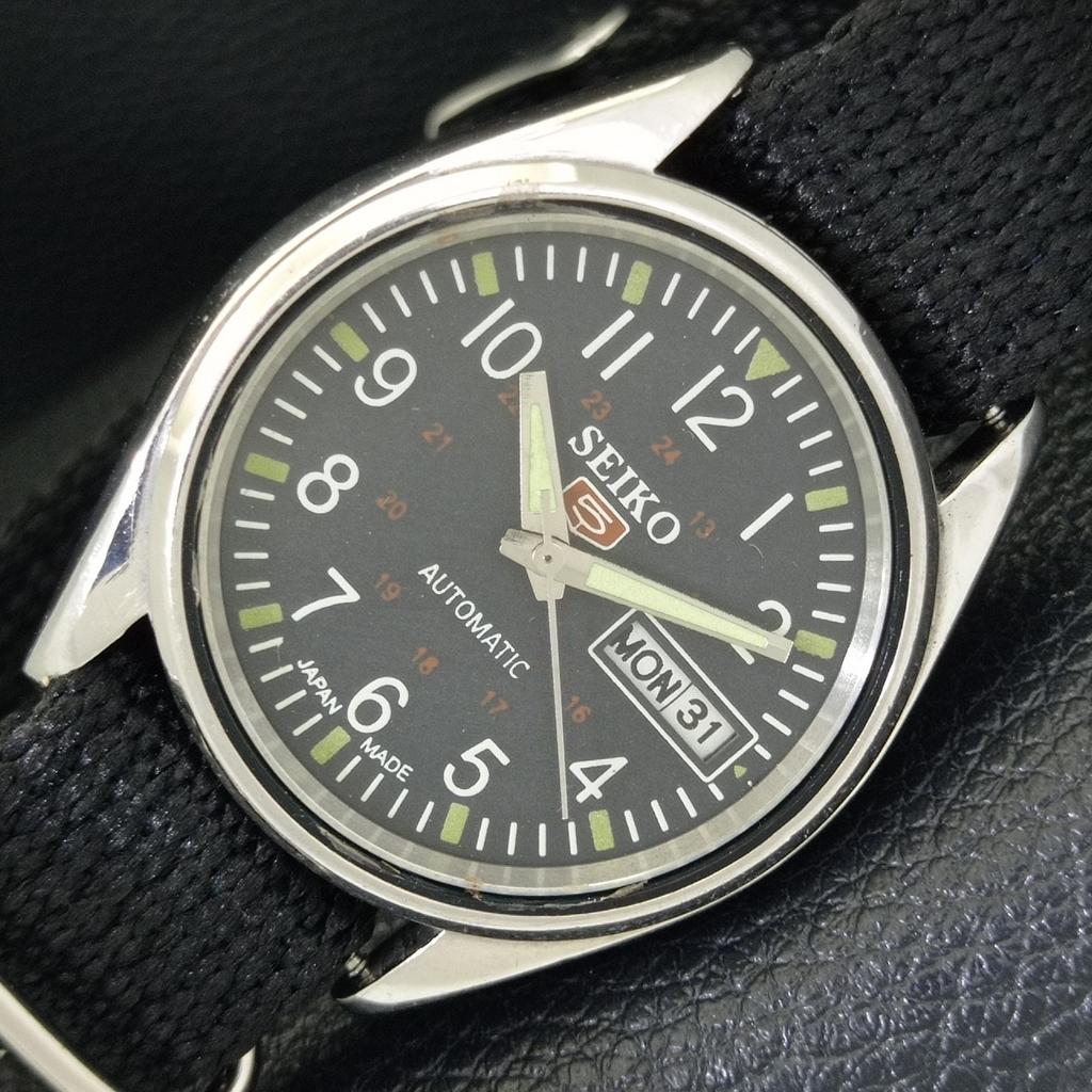 

АВТОМАТИЧЕСКИЕ 6309A ВИНТАЖНЫЕ SEIKO 5 ЯПОНИЯ МУЖСКИЕ ЧАСЫ С ЧЕРНЫМ ЦИФЕРБЛАТОМ a701470-5 R206b-a701470