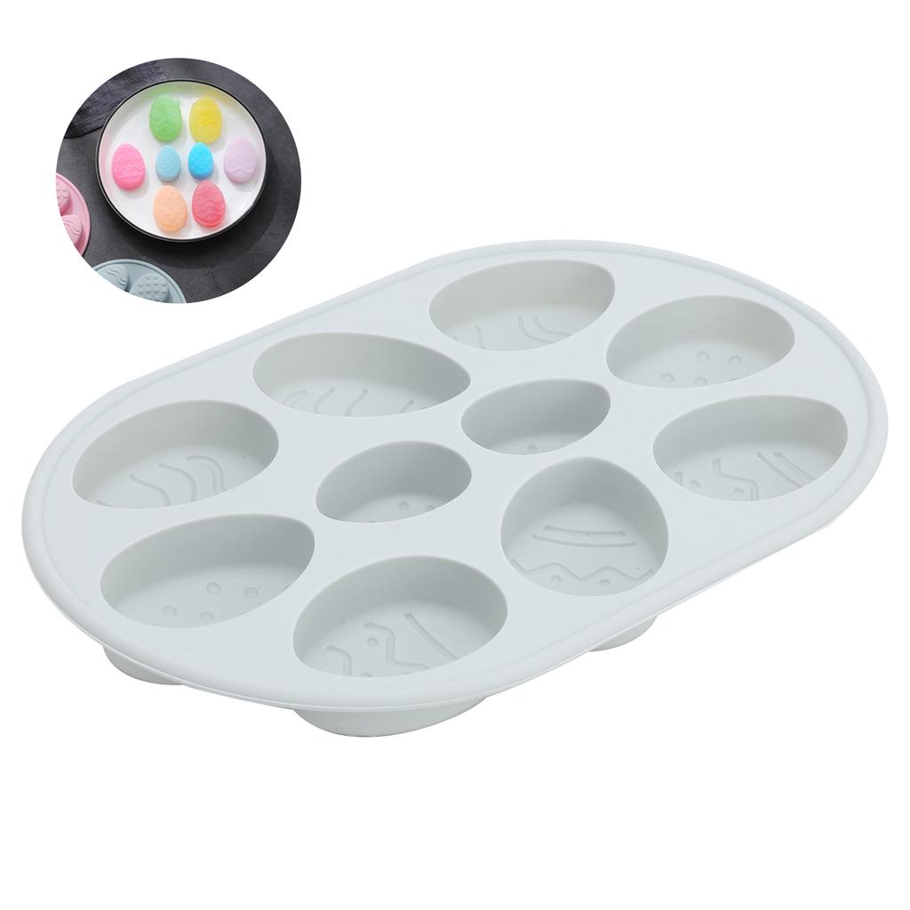 Multi Functional Easter Egg Shaped Cake Mold Silicone Chocolate Baking Mold Accessory(Blue Grey )