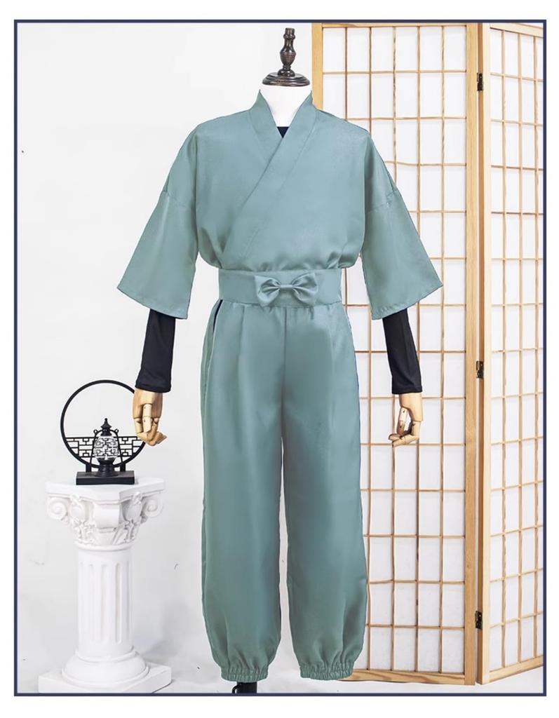 COSSA Cosplay Costume Set for Ninjutsu Academy and 6th Halloween Costume Set with Hood Ninja/Tama 1st, 2nd, 3rd, 4th, 5th, Graders, (White-Green, XXL)