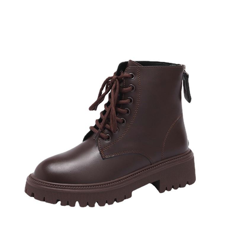 Women Ankle Boots Fashion PU Leather Chunky Boots Dress Office Shoes Woman Trend Short Boots