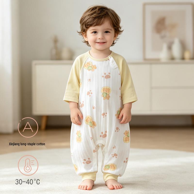 Summer Ice Cool Anti-Kick Split-Leg Sleeping Bag for Newborns - Lightweight and Comfortable