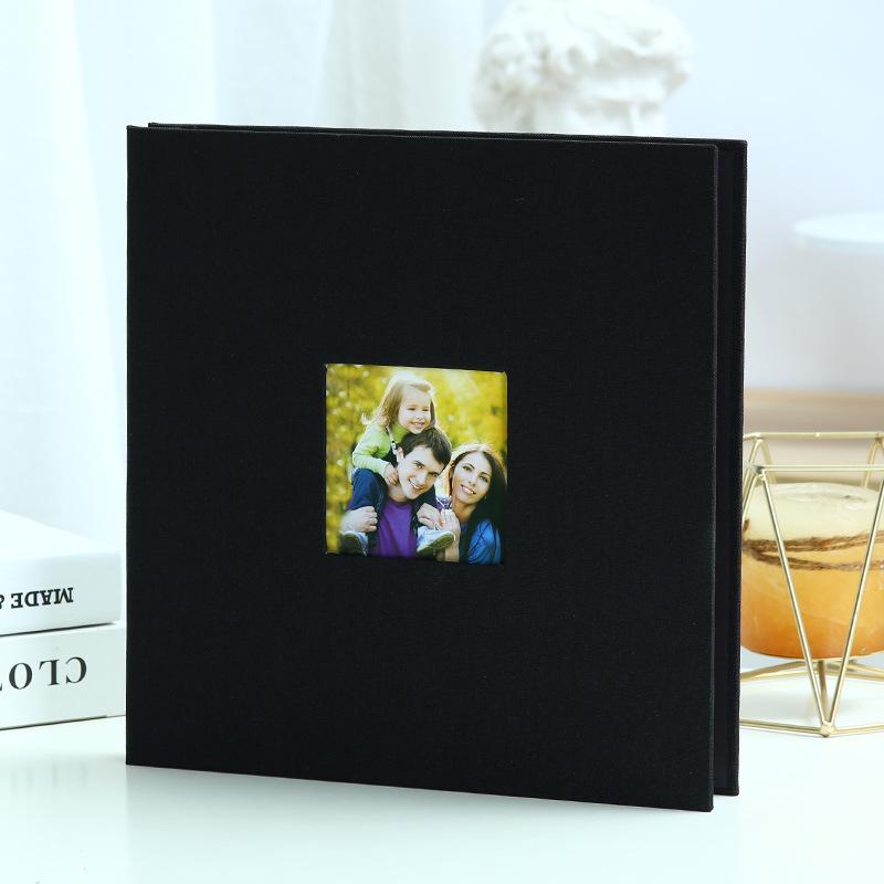 1PC Álbum de Fotos Laminado Autoadesivo Superfície de Linho Família DIY Colado Feito à Mão Álbum de Selos Artigos Domésticos