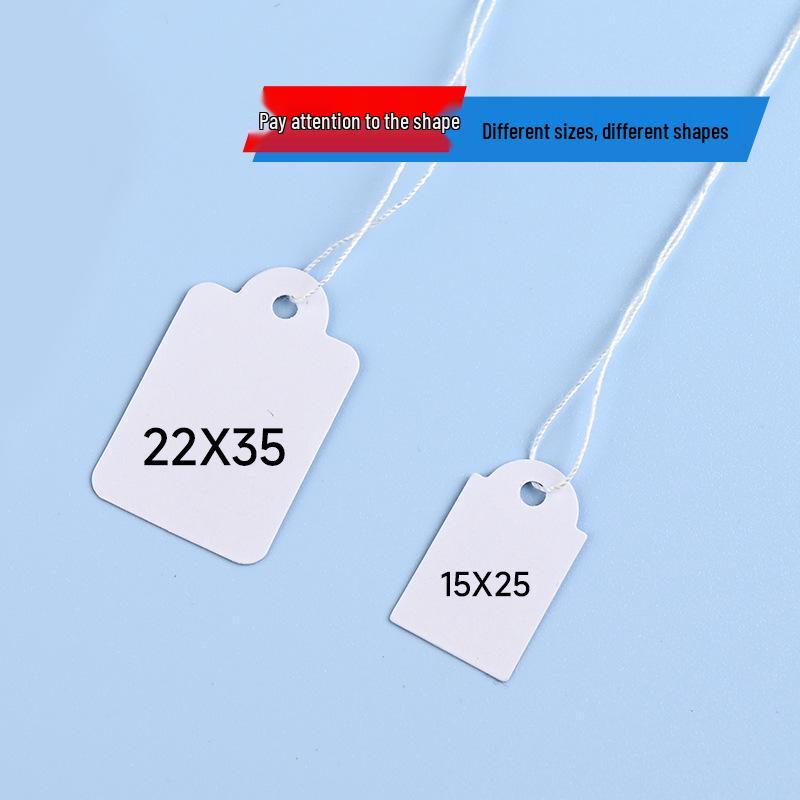 Color Adhesive Jewelry Hang Tags with String - Blank Paper Labels for Handwriting