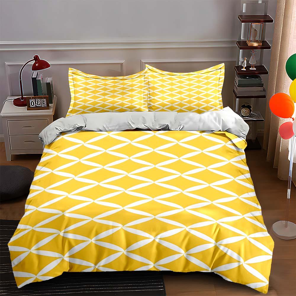 

Yellow geometric diamonds Bedding Duvet cover sets Duvet covers Pillowcases gifts (1 * Duvet Cover 2 * Pillowcases, without duvet insert) 135x200cm