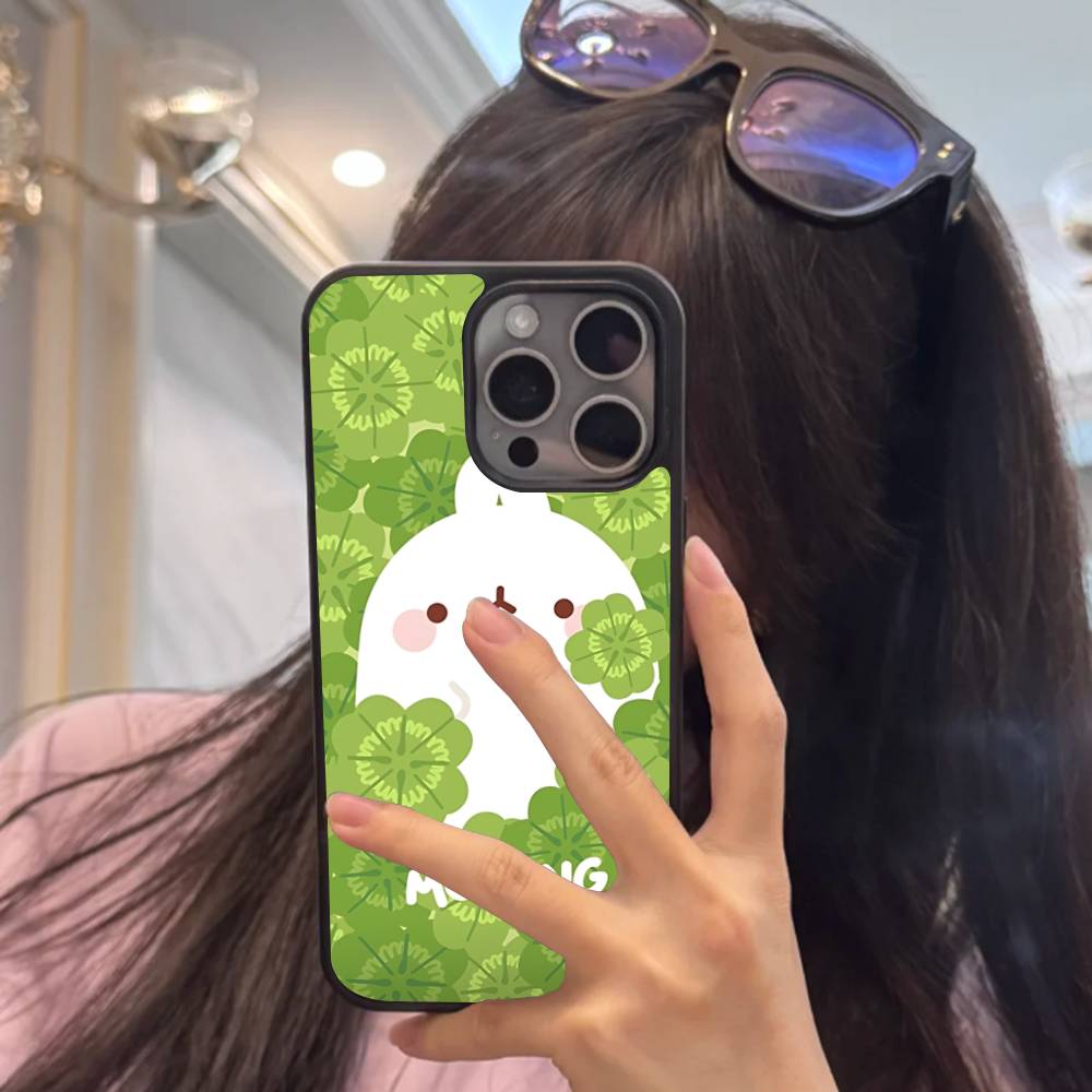 Kawaii Cute Rabbit M-MolangS Anime Phone Case For IPhone 17 16 Pro Max Air 13 12 Mini 14 15 Plus 11 PC+TPU Back Cover