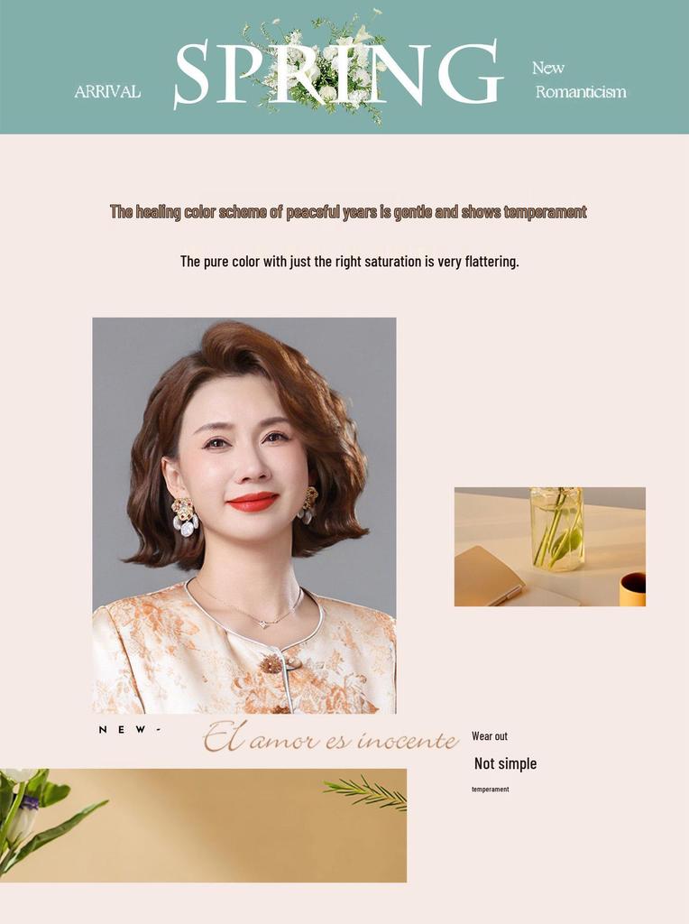 Women's Youthful Spring Cardigan: Elegant Tang Suit Top for Middle-Aged & Elderly