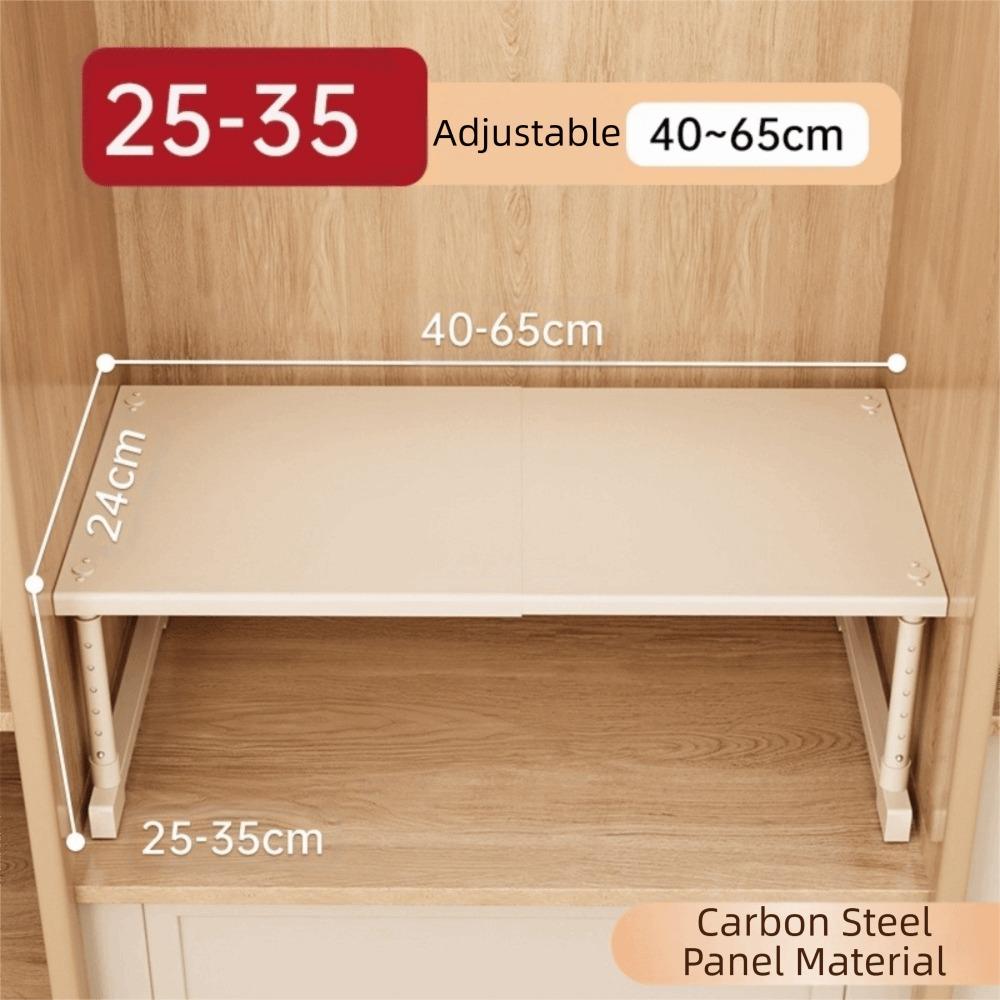 

Металлический органайзер для шкафа, расширяемые штабелируемые полки, внутреннее пространство, полка для шкафа, кухня Size 1