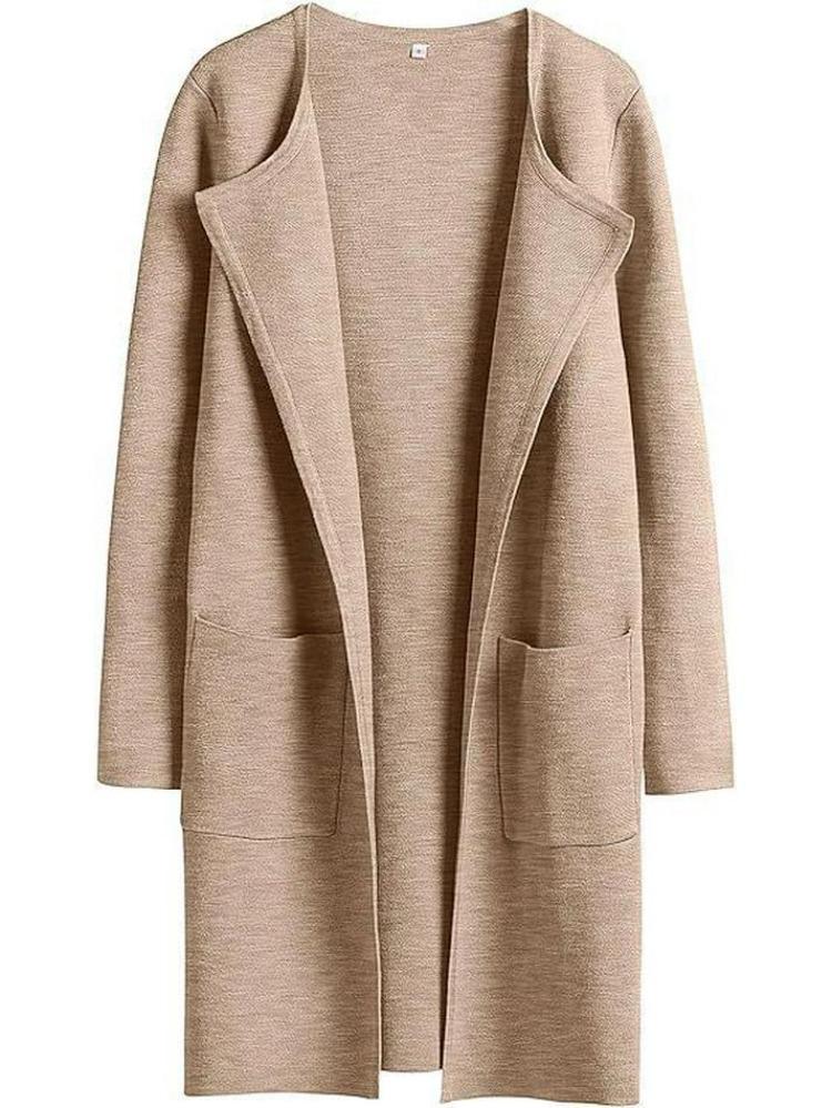 Women American Style Casual Lapel Coat Woolen European