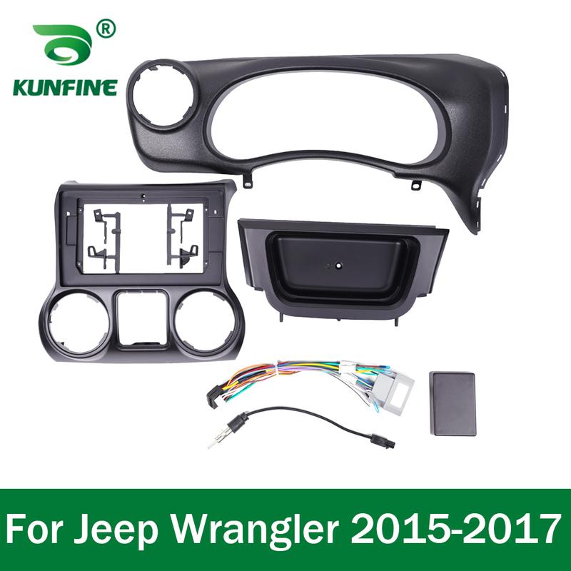 Car GPS Navigation Stereo For Jeep Wrangler 2015 2016 2017 Radio Fascias Panel Frame Fit 2Din 10.1 inch In Dash headunit screen Only Frame