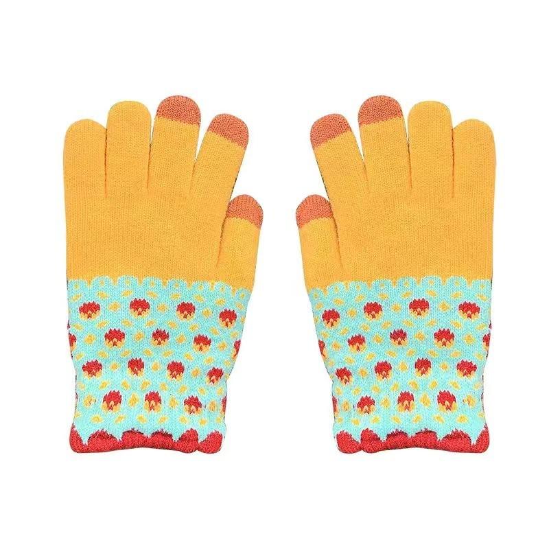 

Перчатки зимние женские велосипедные флисовые утолщенные клетчатые милые клетчатые теплые сенсорные холодные пять пальцев зимние One Size