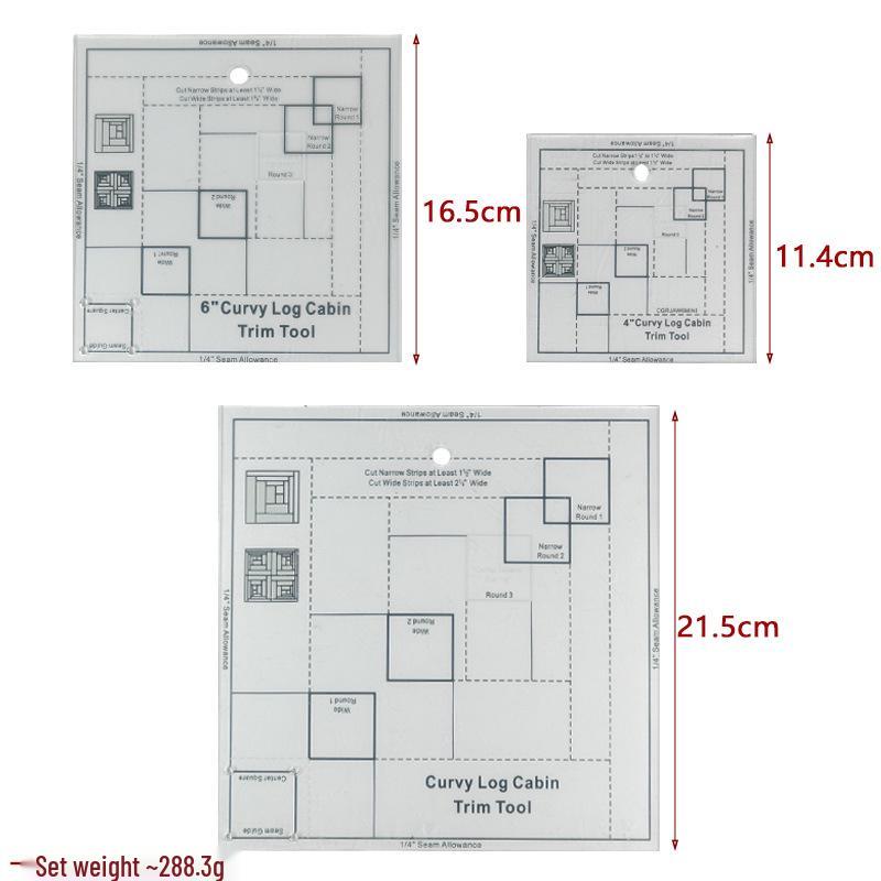 Acrylic Irregular 90° Sewing and Patchwork Ruler for Fabric Cutting