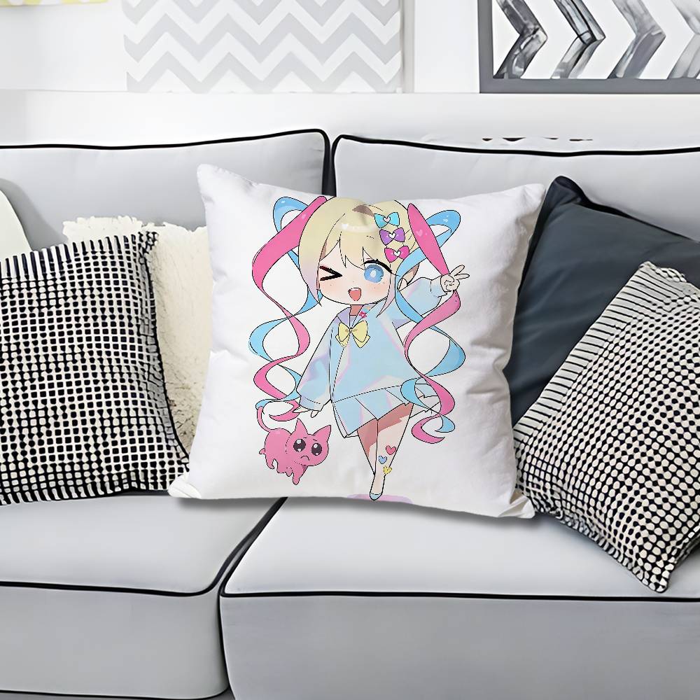 NNeedy Streamer OOverload Anime Celebrity Merchandise AllMatch Printed Pillow Case Sofa Car Office Room Decoration Protector