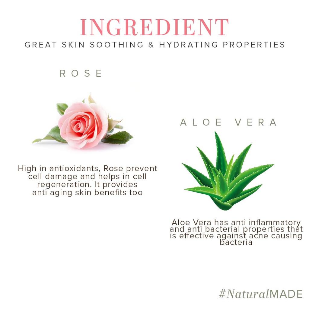 Khadi Natural Rose & Aloe Vera Face Massage Gel 100g Pack Hydrating Cooling Skin Care