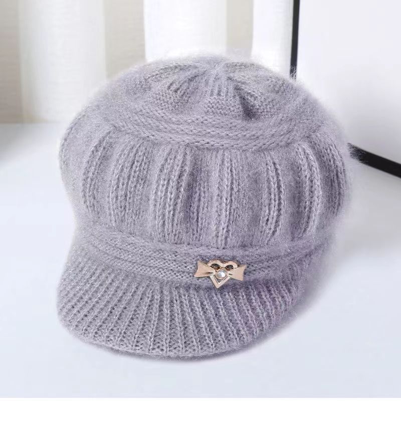 

Женские осенние и зимние новые шапки вязаные повседневные модные утолщенные плюшевые теплые шерстяные шапки One Size