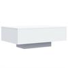VidaXL Table Basse avec Lumières LED, Table d'Appoint, Bout de Canapé, Meuble de Salon Salle de Séjour, Moderne, Blanc Bois 836609