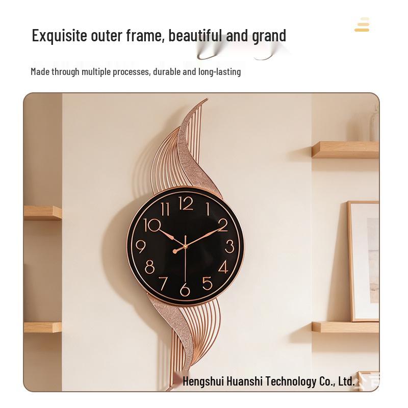 Home Living Room Silent Quartz Wall Clock with Glass Mirror Surface