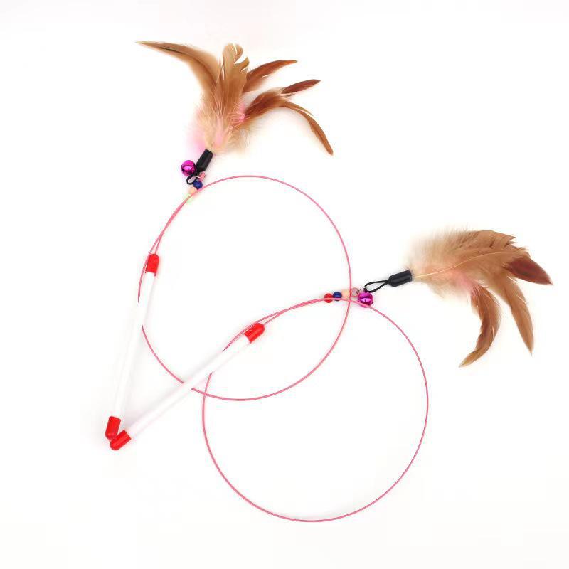 Feather Cat Toy Stick with Mint Ball and Colorful Mouse - Self-entertainment Cat Toy Supply